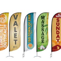Double-Sided Custom Feather Flag Sale, Wholesale Prices Direct, 5ft Custom Banner Flag