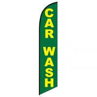 Car wash green yellow feather flag
