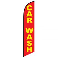 Car wash red yellow feather flag