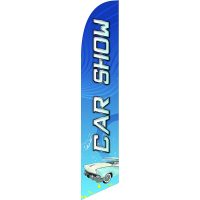 Car Show (Blue) Feather Flag Kit with Ground Stake