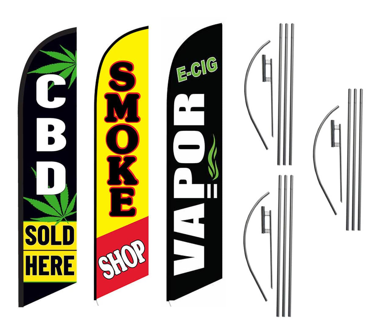 E-CIGS VAPOR SOLD HERE kf Swooper Flag Feather Banner Sign 11.5' 