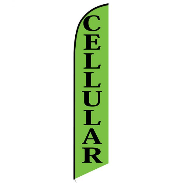 Cellular green feather flag