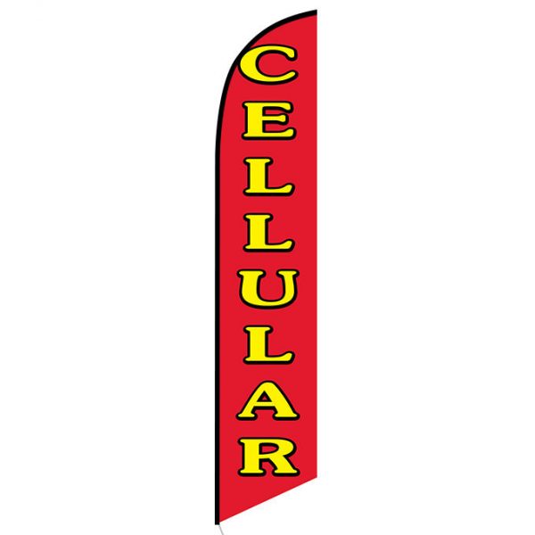 Cellular red feather flag
