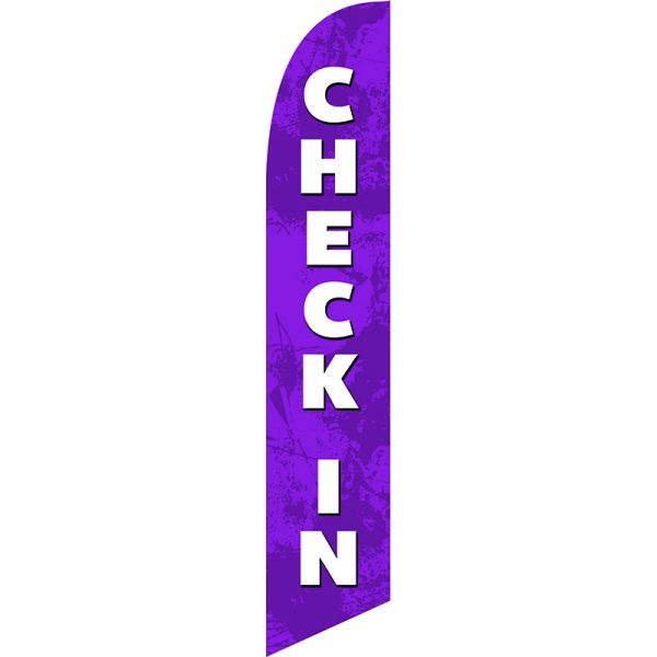 Check In Lavender Feather Flag