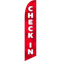Check In Red Feather Flag Kit with Ground Stake
