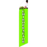 Chiropractor Green Feather Flag Kit with Ground Stake