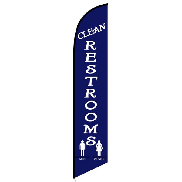 Clean Restrooms feather flag