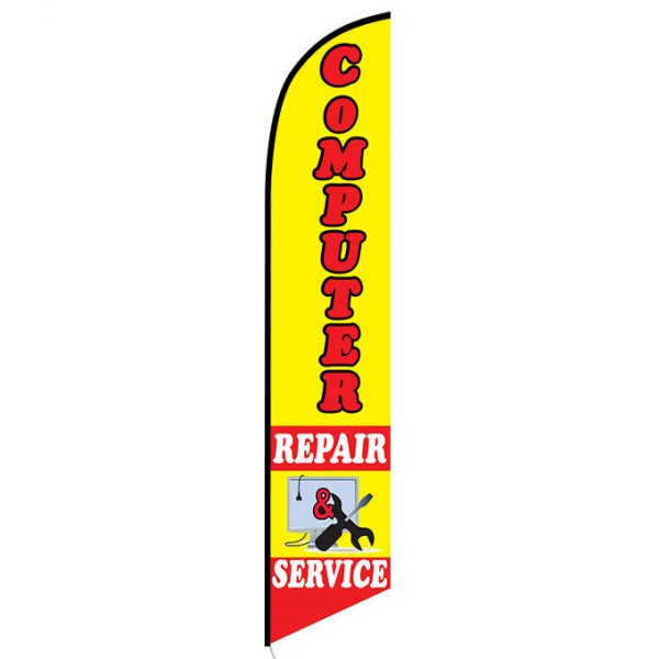 Computer repair service feather flag