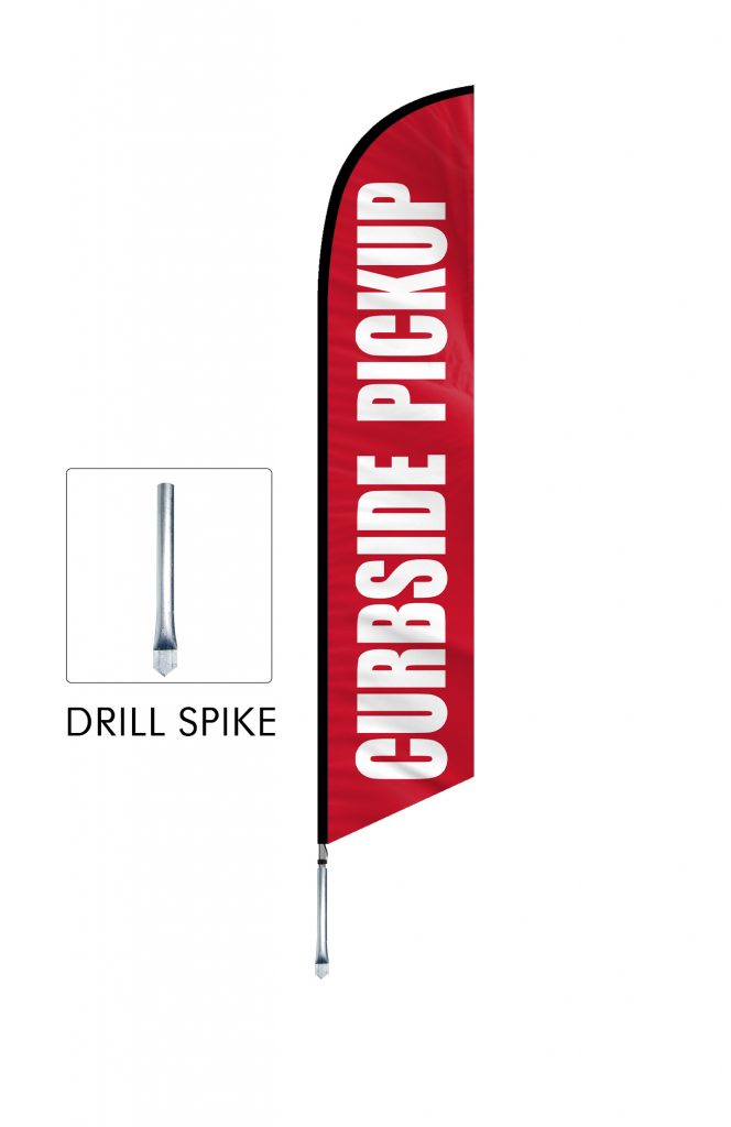 Curbside Pickup Feather Flag Single Sided_FFN-CP-02451 Drill Spake