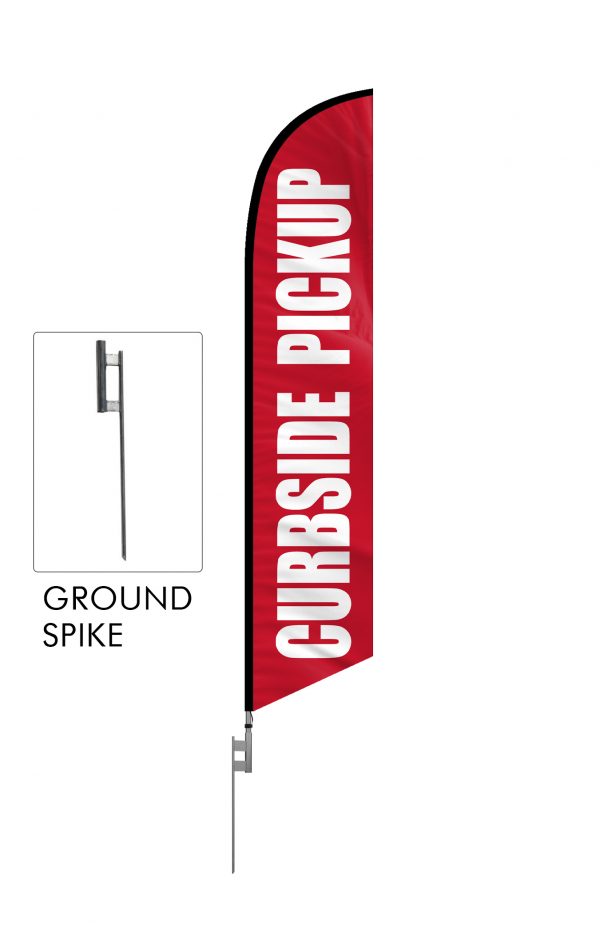 Curbside Pickup Feather Flag Single Sided_FFN-CP-02451 ground spike