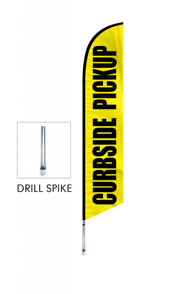 Curbside Pickup Feather Flag Single Sided_FFN-CP-02452 Drill Spake