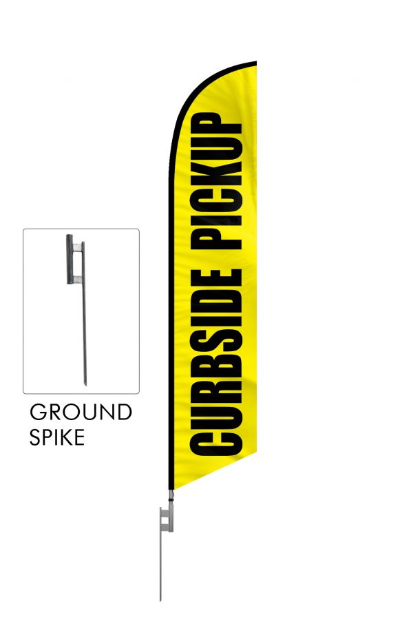 Curbside Pickup Feather Flag Single Sided_FFN-CP-02452 ground spike