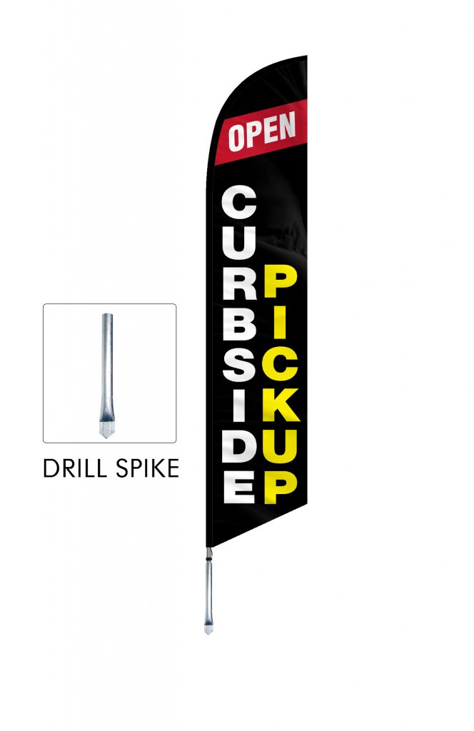 Curbside Pickup Feather Flag Single Sided_FFN-CP-02455 Drill Spake