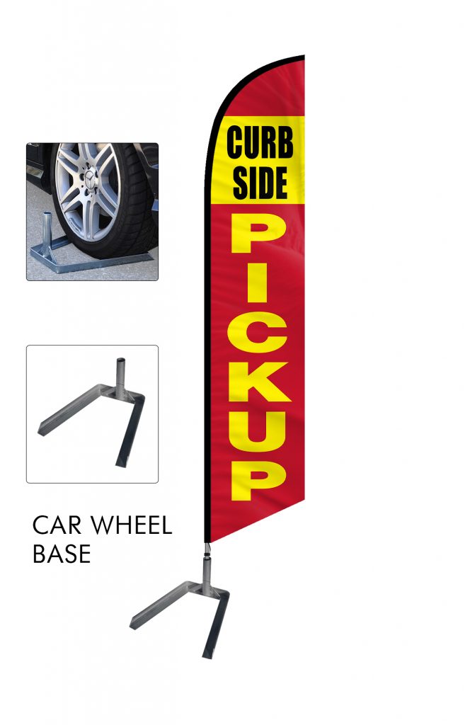 Curbside Pickup Feather Flag Single Sided_FFN-CP-02456 Car Wheel Base