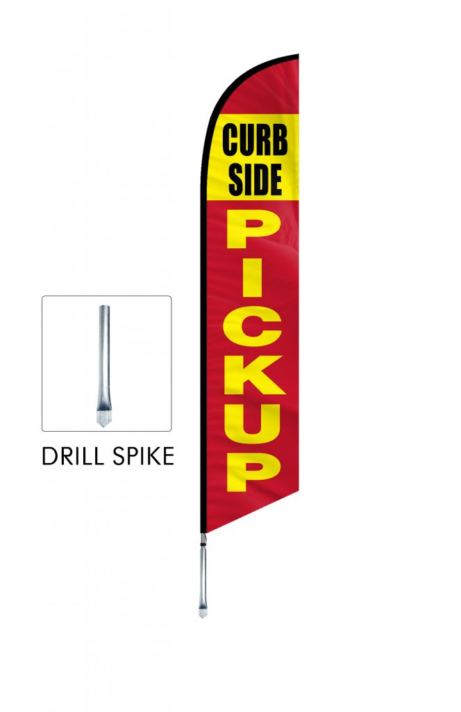 Curbside Pickup Feather Flag Single Sided_FFN-CP-02456 Drill Spake