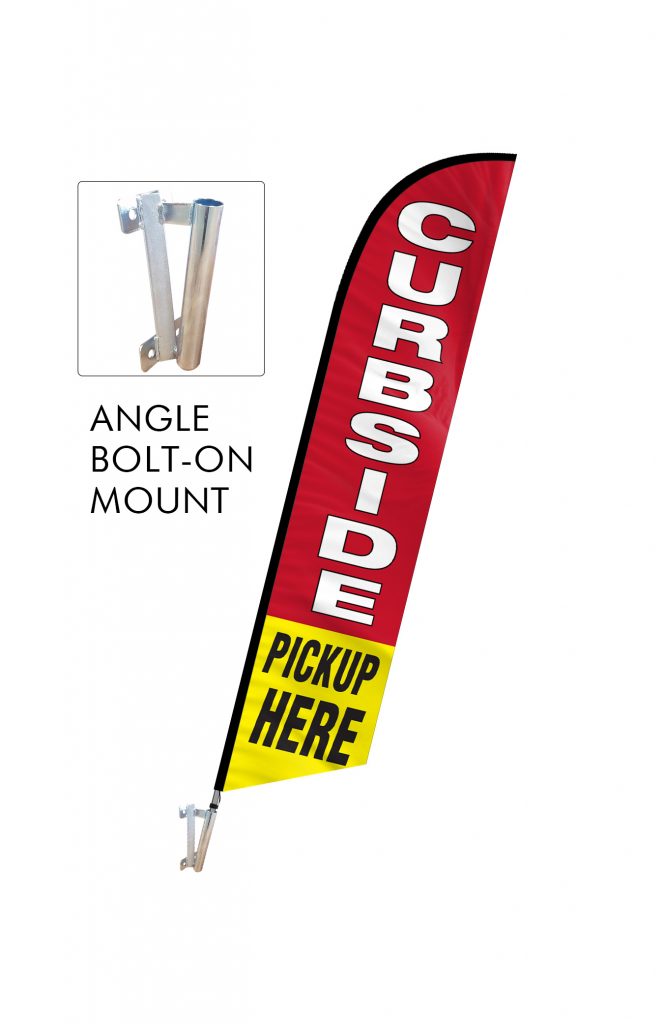 Curbside Pickup Feather Flag Single Sided_FFN-CP-02458 with Angle Bolt On Mount