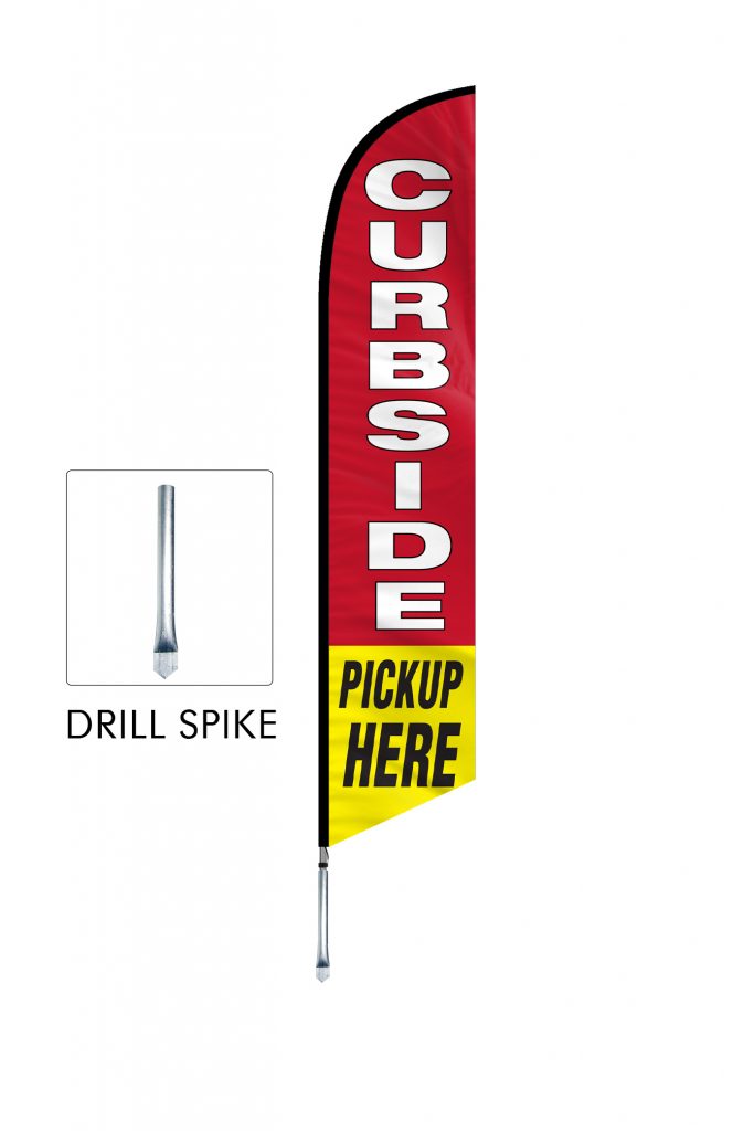 Curbside Pickup Feather Flag Single Sided_FFN-CP-02458 with Drill Spike