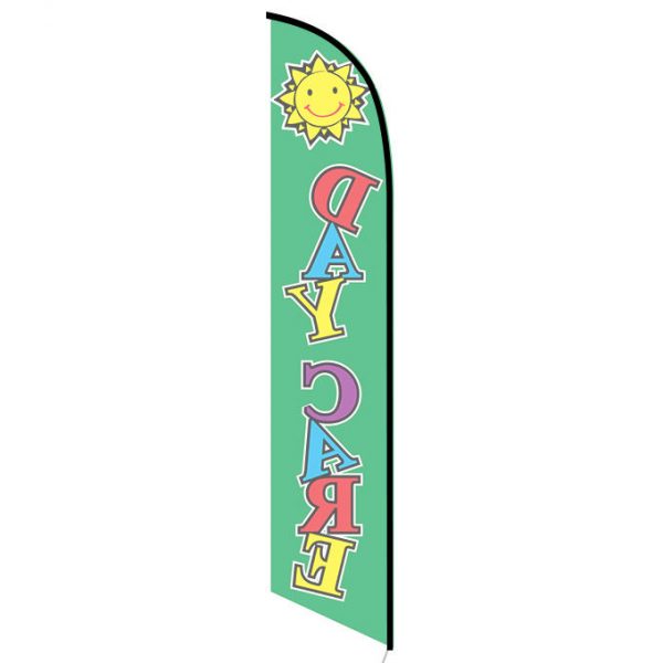 Daycare green feather flag