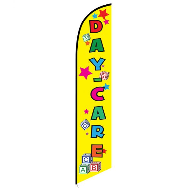 Daycare yellow feather flag
