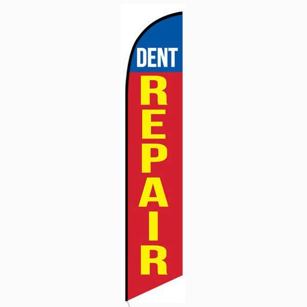 Dent Repair Blue And Red Feather Banner Flag FFN-5694