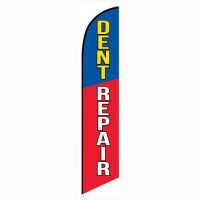 Dent Repair Red and Blue Feather Banner Flag