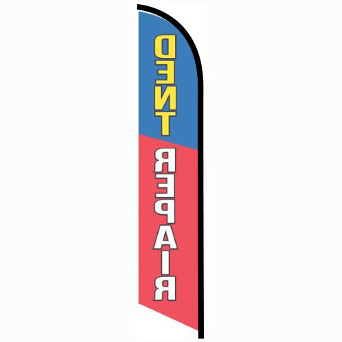 Dent Repair red and blue Feather Banner Flag FFN-5693