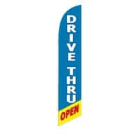 Drive Thru Open Feather Flag Kit with Ground Stake