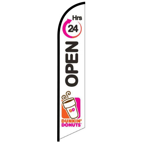 Dunkin Donuts Open 24 Hours white feather flag