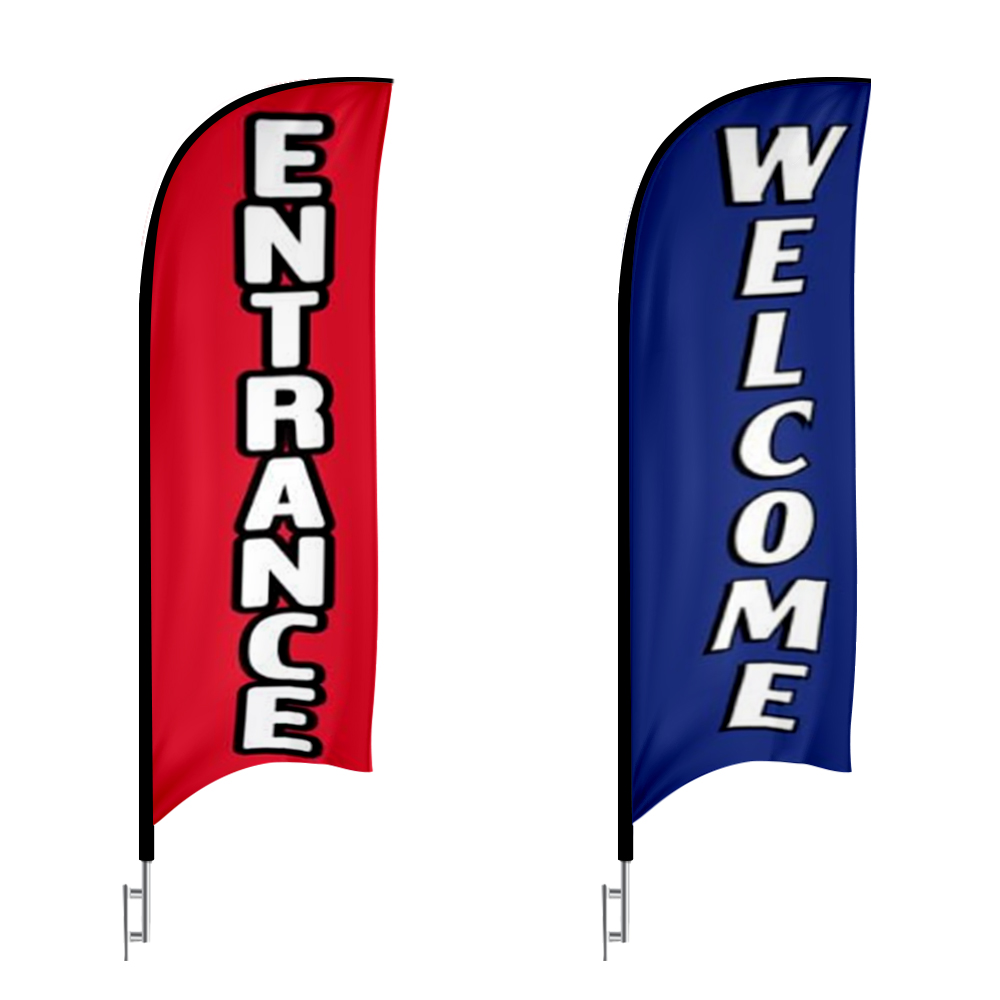 ENTRANCE AND WELCOME 6FT FEATHER FLAGS