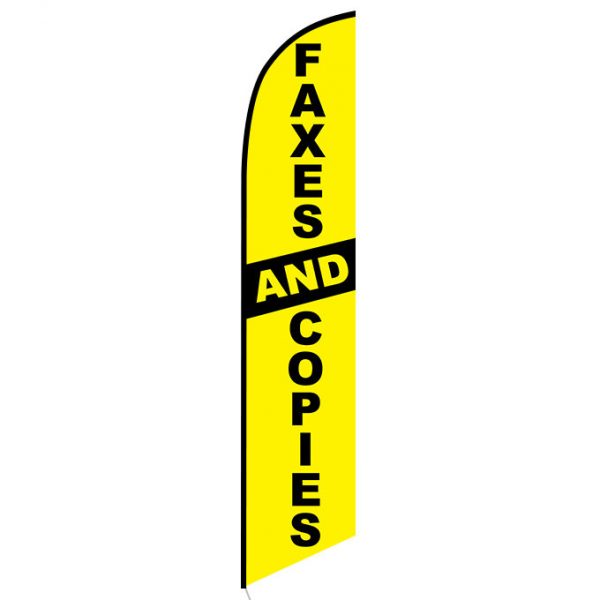 Faxes and Copies feather flag