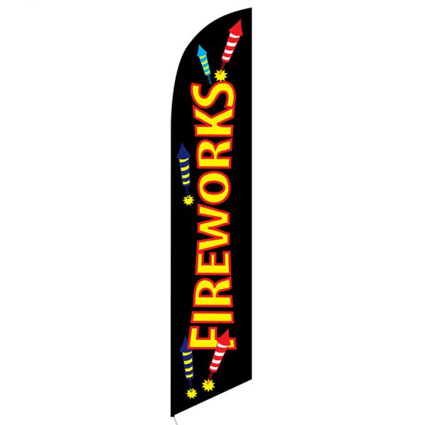 Fireworks feather banner flag FFN-5658 front