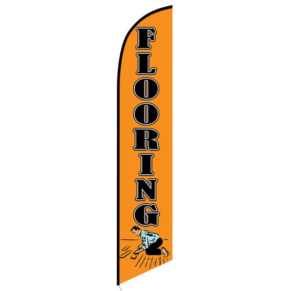 Flooring orange feather flag