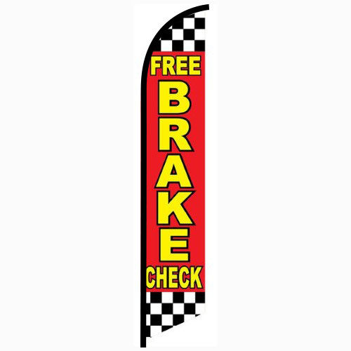Free Brake Check Checkered Feather Flag FFN-5082