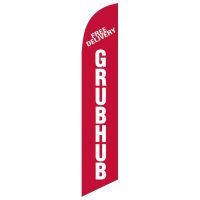 Free Delivery GrubHub Flag Kit with Ground Stake