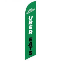 Free Delivery Uber Eats Flag Kit with Ground Stake