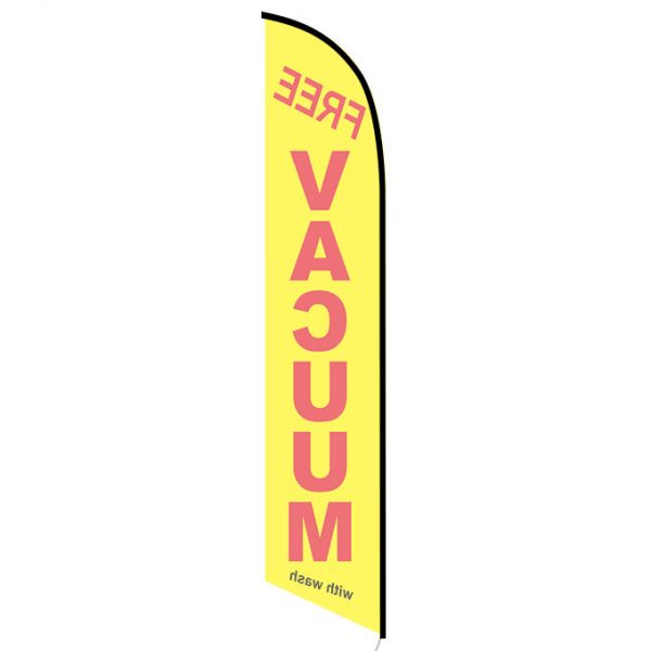 Free vacuum with wash banner flag