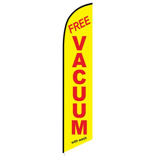 Free vacuum with wash banner flag