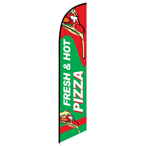 Fresh and Hot Pizza Feather Flag