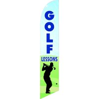 Golf Lessons Feather Flag Kit with Ground Stake