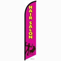 Hair Salon pink feather flag