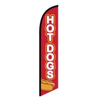 Hotdogs Red Feather Flag