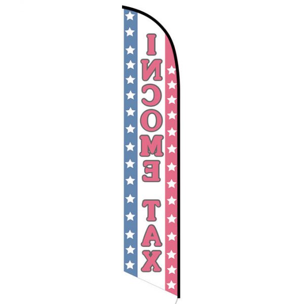 Income Tax feather flag patriotic theme