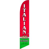 Italian Restaurant Feather Flag Kit with Ground Stake