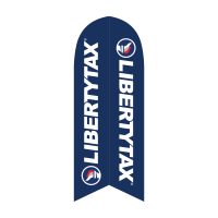 Liberty Tax Blue Feather Flag with Ground Spike