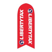 Liberty Tax Red Feather Flag with Ground Spike