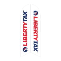 Liberty Tax White Feather Flag with Ground Spike