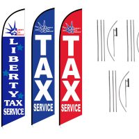 Tax Service Feather Flag – Pack of 3 with Pre-Curved Poles & Ground Spike