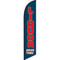 Liquor Drive Thru (Dark Blue) Feather Flag