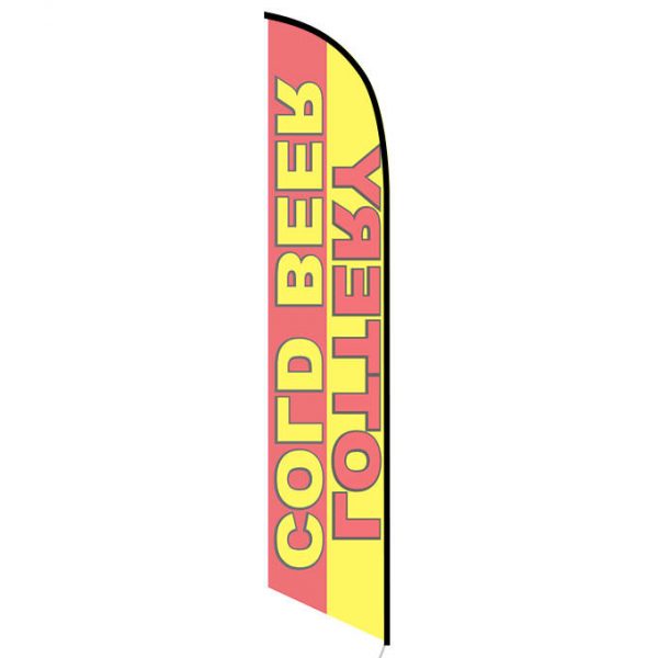 Lottery Cold Beer feather flag