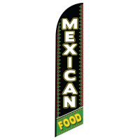 Mexican Food (black) Feather Flag